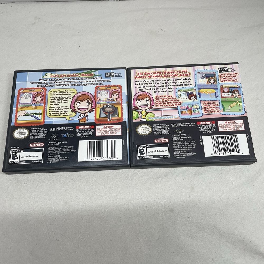 Nintendo DS Game Bundle Cooking Mama, cooking mama 2 Complete In Box Tested - Picture 3 of 7